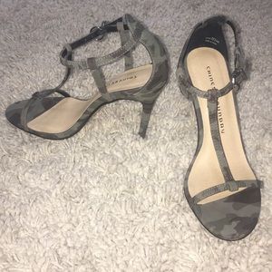 Camouflage Heeled Sandals